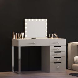 Vanity Desk With Mirror Led Lights & Music Mirror