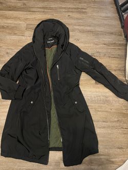 Steve Madden Long Hooded Puffer Coat / Parka - [Black] (Size- XL/L)