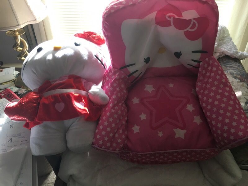 Hello Kitty beanbag child Size 20” wide 20” high hello kitty doll 22 in high 22 in wide