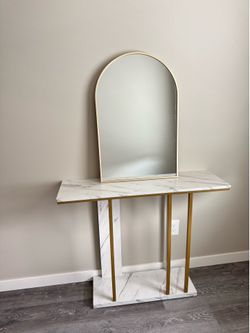 Console table with mirror