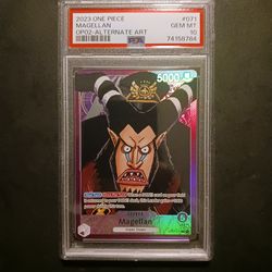 One Piece Card Game TCG Magellan OP02-071 Alt Art PSA 10 Pre-Errata