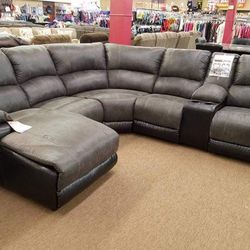 Nantahala Reclining 6 Pcs Sectionals Sofas Couchs with Chaise Finance and Delivery Available 