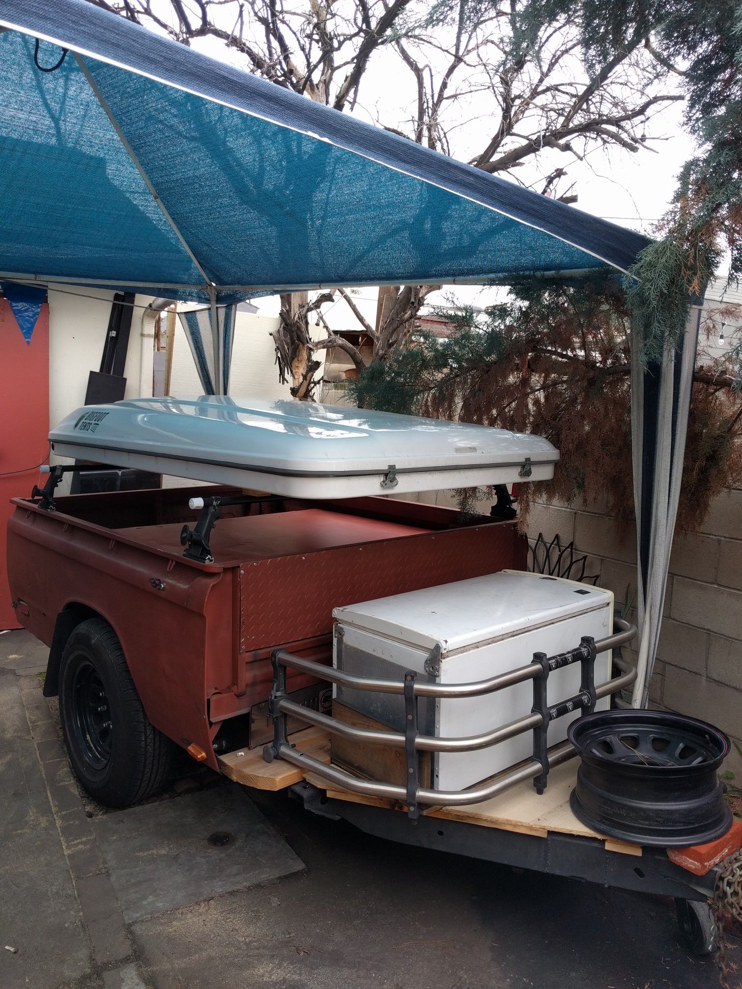 Update* 1973 Chevy Luv truck bed trailer camper for Sale in Pasadena