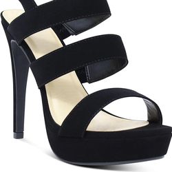 MARCOREPUBLIC Calgary Women's Open Toe Strappy Slingback Platform High Heel Dress Sandal