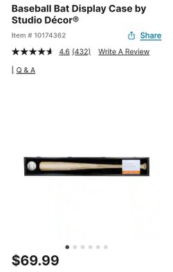 Black Baseball Bat Display Case by Studio Décor