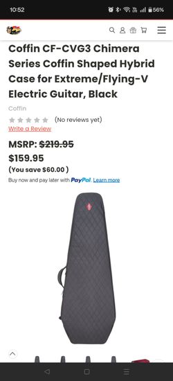 Black coffin case for guitar