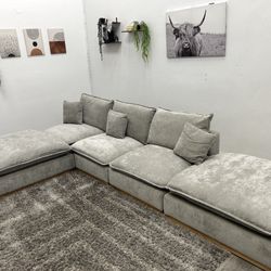 Gray Sectional Cloud Couch - Free Delivery 