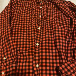 Boys Red Black Collared Shirt Size 14/16