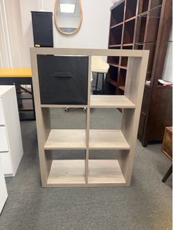 New assembled grey wooden three tier open bookshelf 26” x 11 “ x 38”