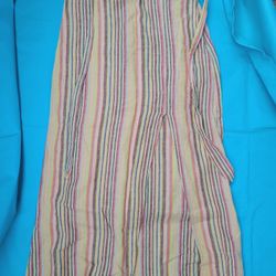 Urban Outfitters Linen Striped Midi Skirt 