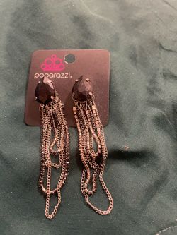Black  earrings with chains