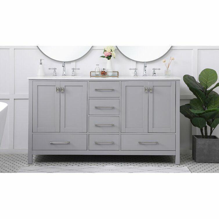 Broadview 60 inch Free-standing Double Bathroom Vanity with Vanity Top showroom clearance