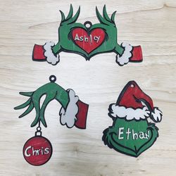 🎄🎁 Personalized Grinch Ornaments now Available. 🔥