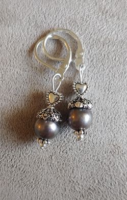 Sterling Silver Tahitian Pearl Earrings