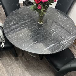 Black Marble Dining Table