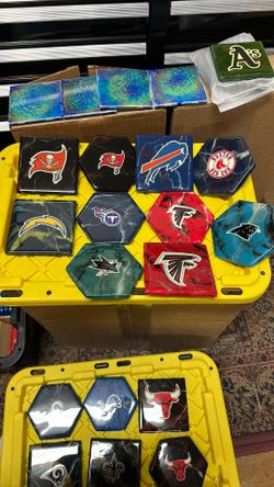 Handmade Resin SPORTS TEAMS Ceramic Coasters(Set of 4 Each)…going fast!