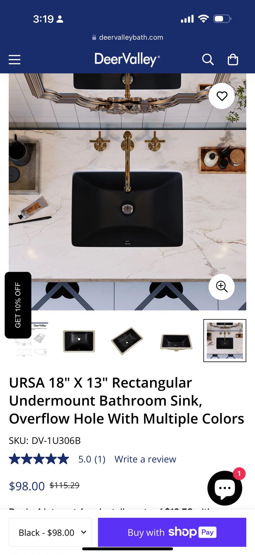 Undermount Sink Black