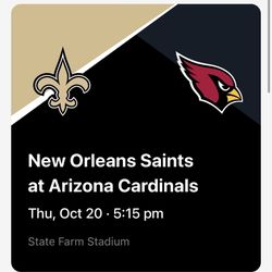 Arizona Cardinals Vs New Orleans Saints  Thursday October 20th 