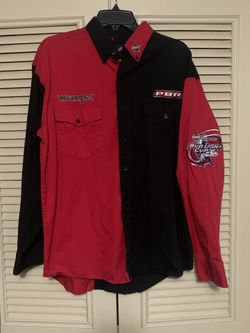 Wrangler Western Cowboy Shirt, Large(PBR Bud Light Cup)