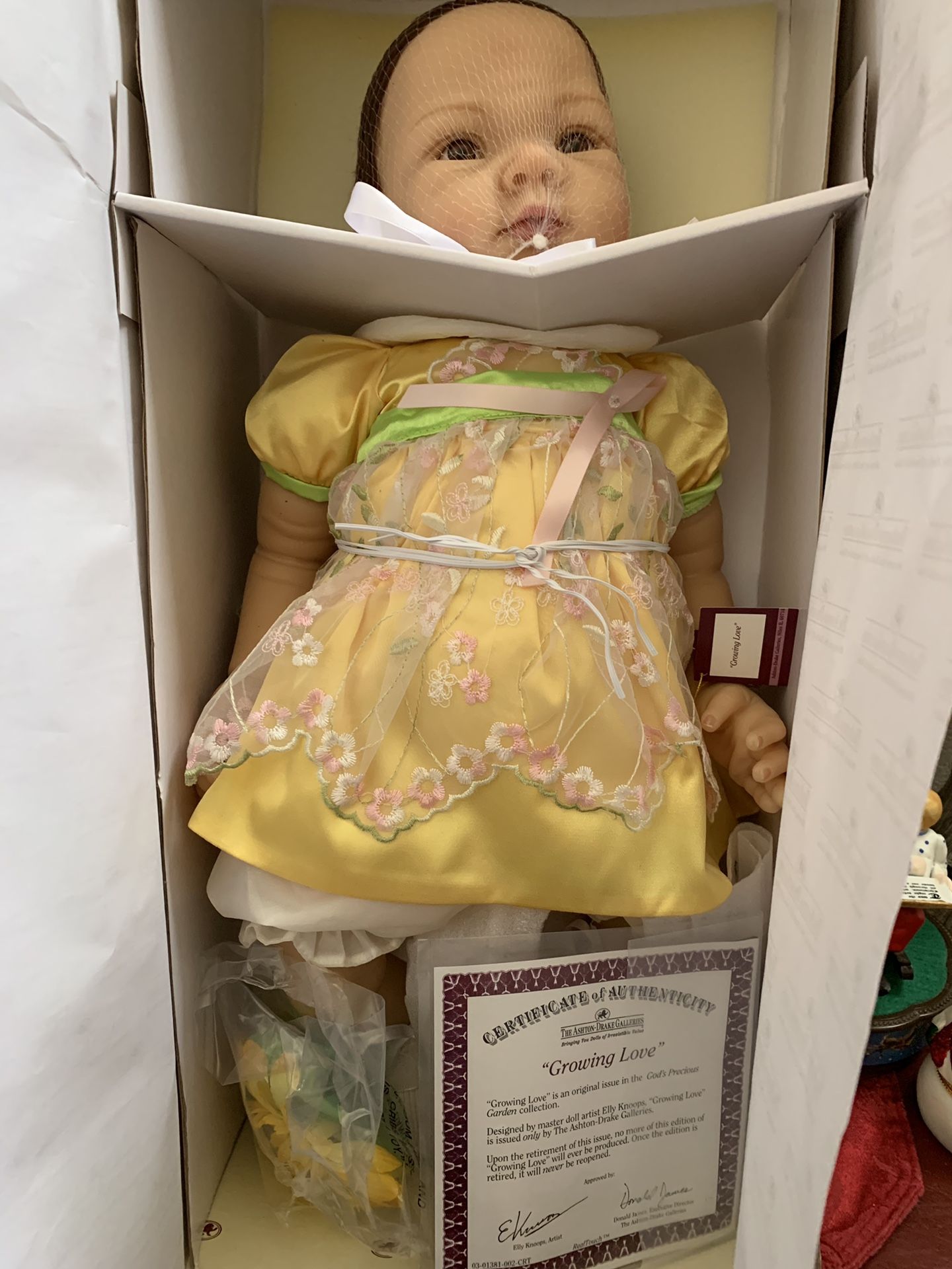 Vintage Ashton-Drake Galleries “Growing Love” Doll with Certificate of Authenticity