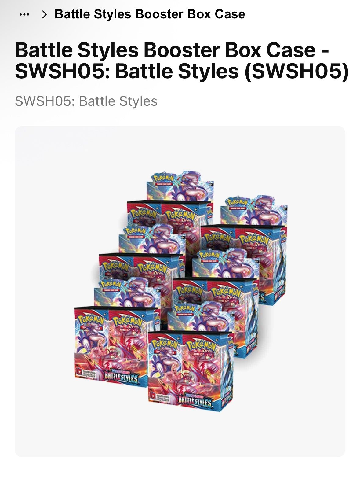 Battle Styles Booster Box Case SEALED