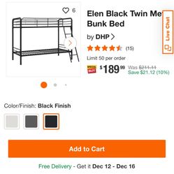 Black Twin Bunk Bed 