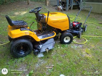 rider 250$ push mower 30$