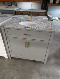 36in Bathroom Vanity with Top and Faucet