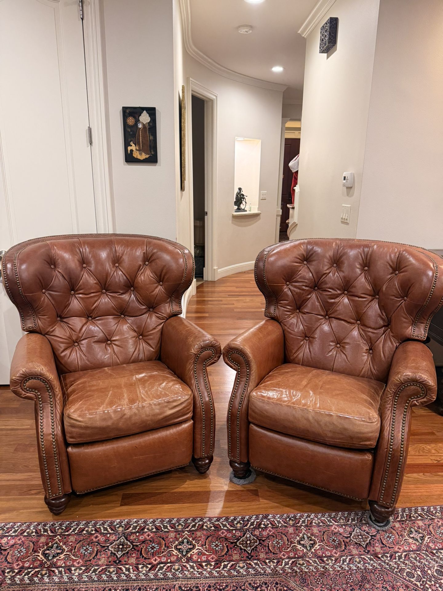 Tufted Leather Club Chairs