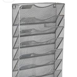 8 Sections Hanging Files Wall Mounted Metal Mesh Document File Organizer Magazine Holder Rack Organizer Racks Multipurpose Use To Display Files, Magaz