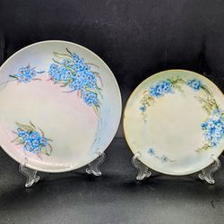 Antique WEIMAR Germany Porcelain Plate Set Early 1900s. Set Of Two. 7.5" & 6" 