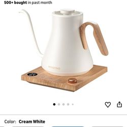 Electric Kettle, Gooseneck Electric Kettle, +1°F Precise Temperature Control, Stainless Steel Interior, Quick Heating for Pour Over Coffee, Tea & Boil