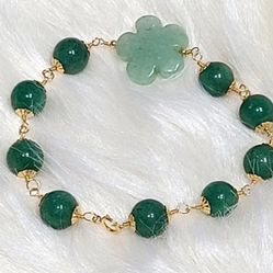 14k Gold Filled Jade Gemstone Bracelet More Affordable Then Gold 