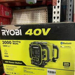 Ryobi 40V 3000 Starting Watts/ 1800 Runnig Watts Power Station.  Tool-Only 