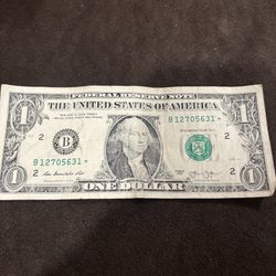 1 Dólar Bill 2013 Serial B * Rare 