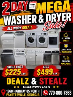 Friday & Saturday Mega Washer * Dryer Sale ***All Work Great **
