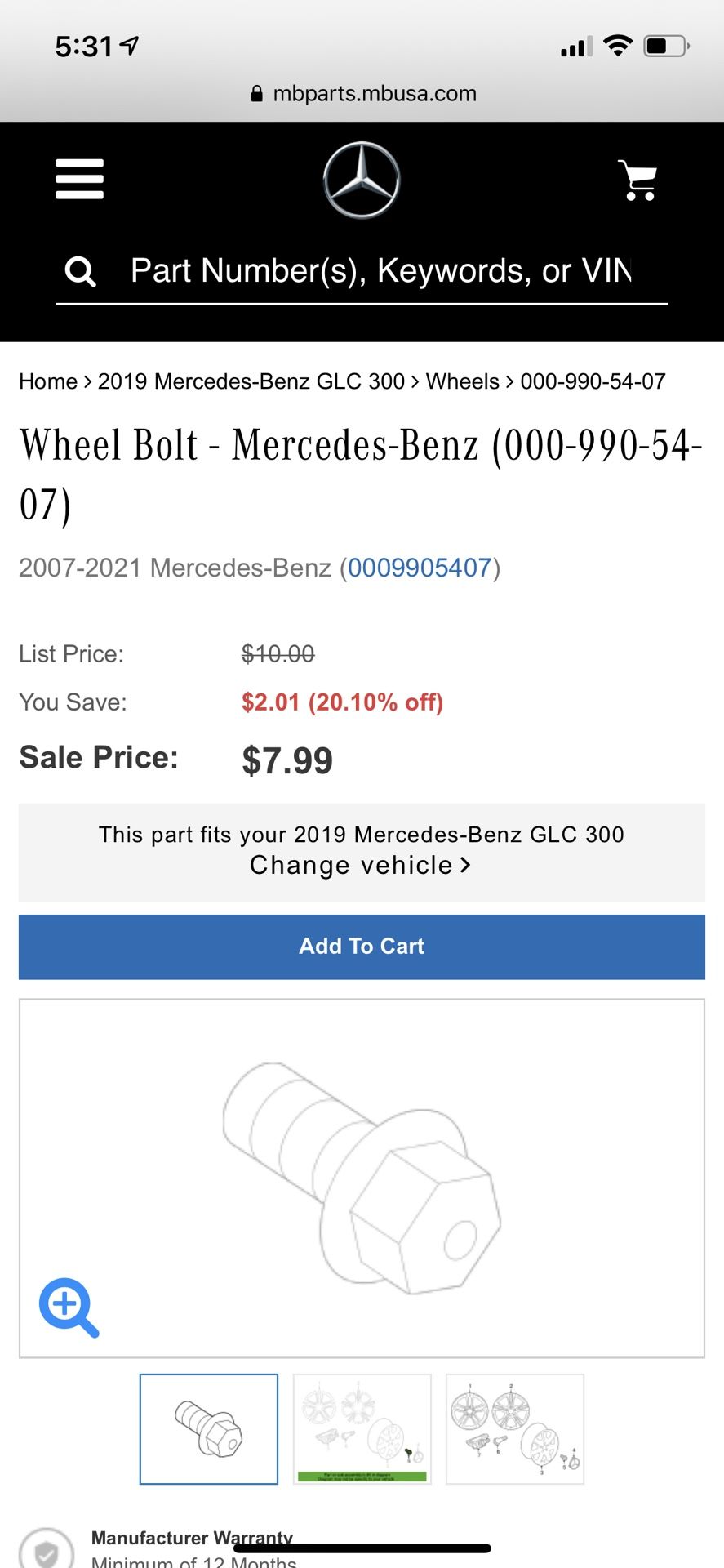 2019 Mercedes-Benz GLC Lug Nuts