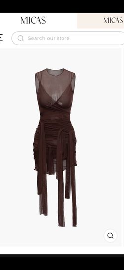 Wraped mesh dress Micas brown