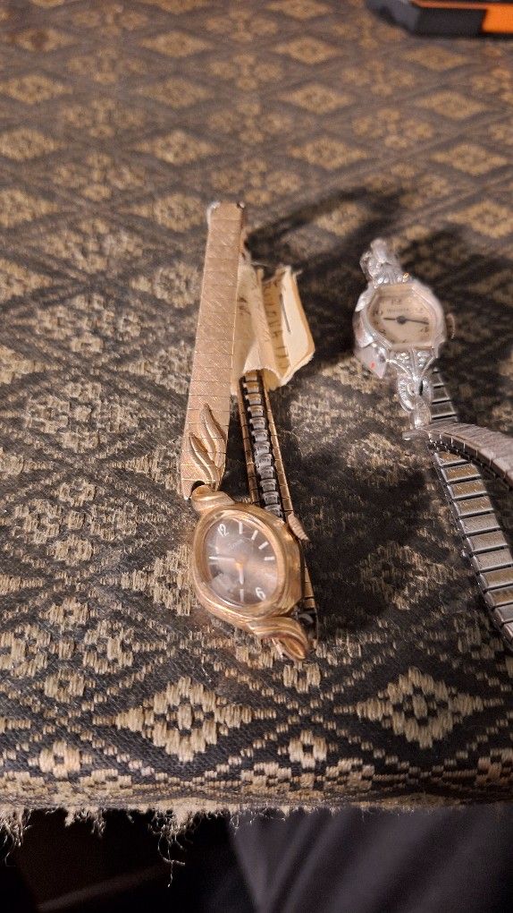 Two Vintage Ladies Bulova Cocktail Watchs