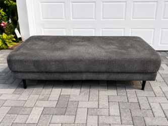 Living Spaces Gray Upholstered Bench Ottoman