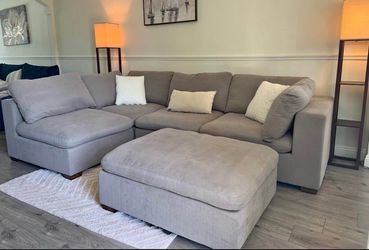 Thomasville Modular Cloud Style Sectional + Ottoman