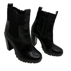 BCBGeneration Women’s Prali Lug Sole Black Angel Boots Size 8.5