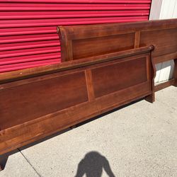 Wood King Sleigh Bed