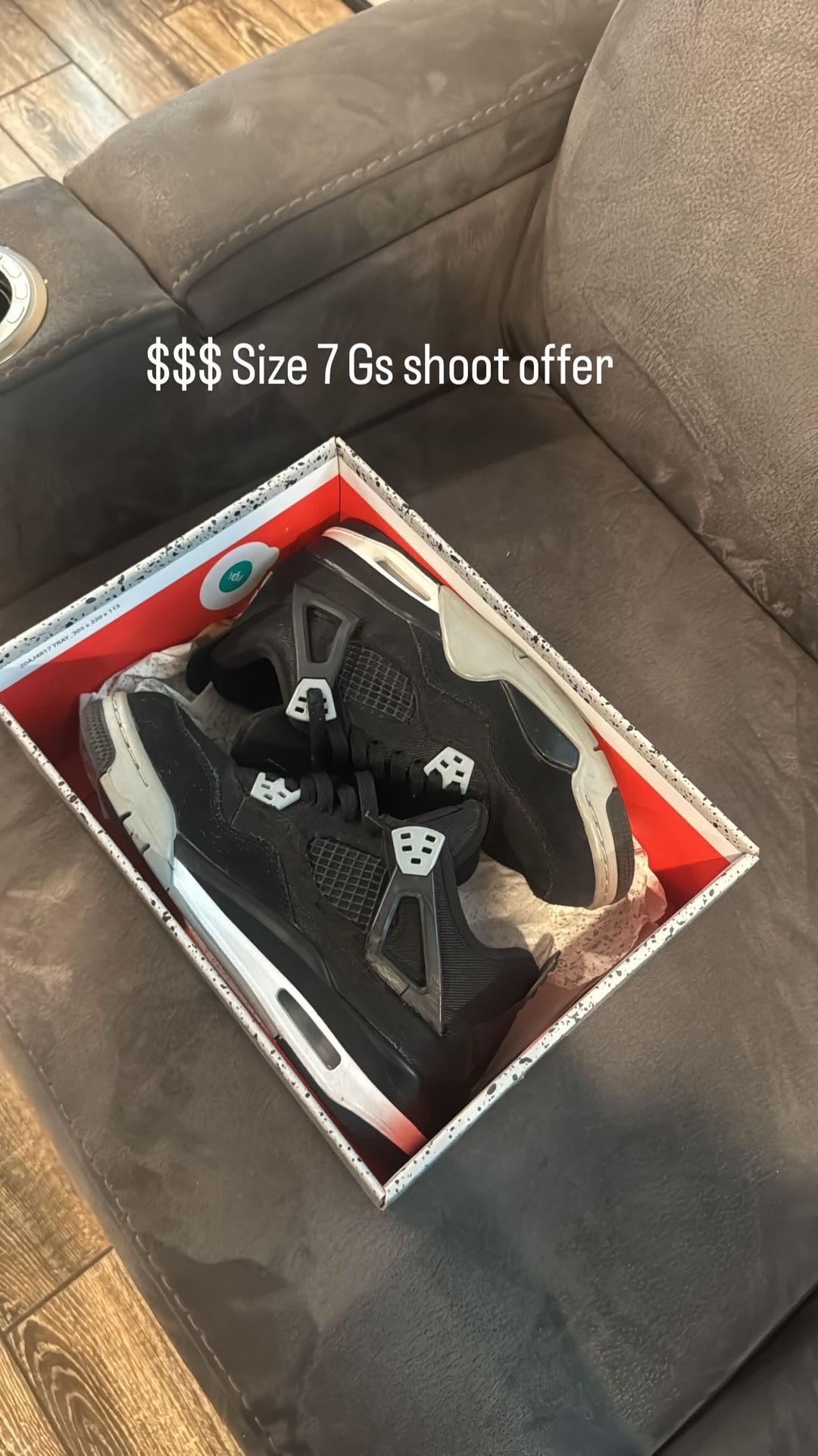 JORDAN 4 GS BLACK CANVAS 