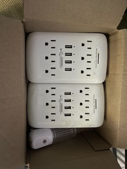 Essentials Wall Outlet Extender with USB Ports – 2 Pack