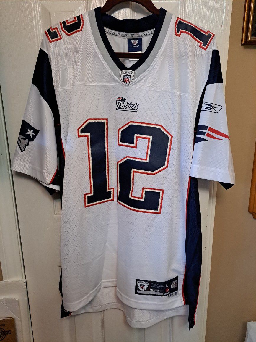 New England Patriots Tom Brady Reebok White Jersey