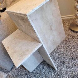 Travertine Stone Side Table