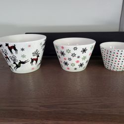 New Holiday Snack Bowls X3