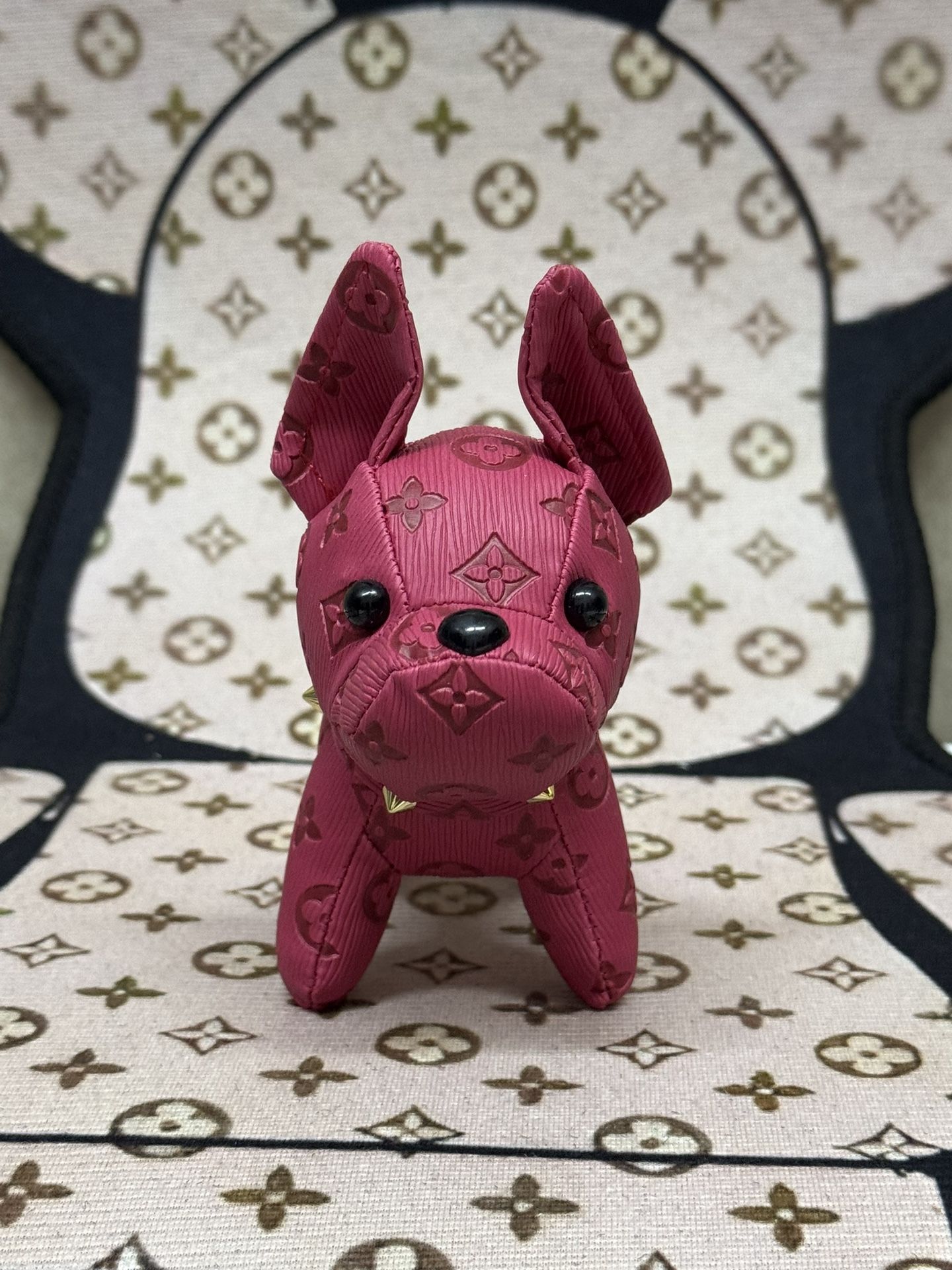 ✨ Pretty in Pink: Fuchsia Louis Vuitton Dog Plush Key Chain