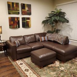 Real Leather Sectional Sofa 